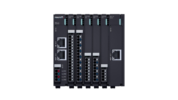 Verschiedene ctrlX-E/A-Module werden in Kombination dargestellt.