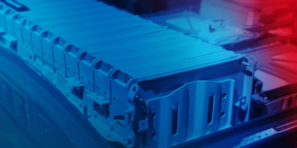 Batteriezellenblock eines Elektrofahrzeugs.