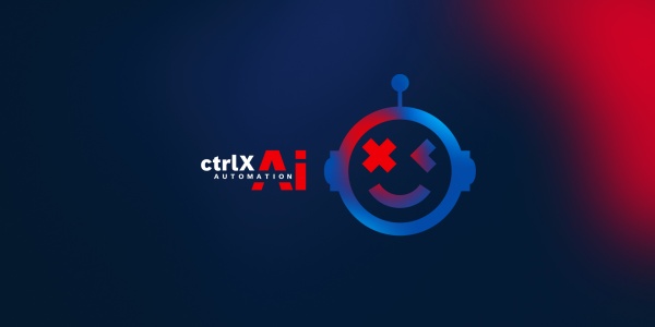 Hero banner for Agent iXi from ctrlX AUTOMATION, showing the logo and the mascot on a blue and red background.