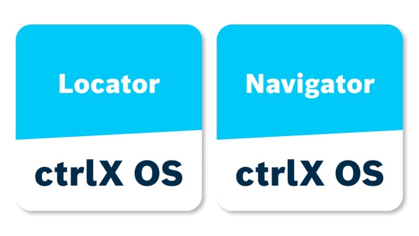Blue-and-white icon for the Locator and Navigator apps for ctrlX OS.