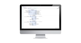 Image of a computer monitor showing the ctrlX WORKS PLC engineering environment