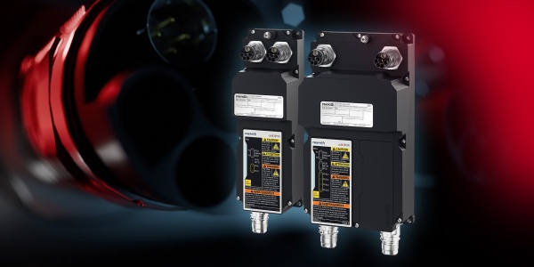 Hero mit Hintergrund zeigt Produkt ctrlX DRIVE cabinet-free