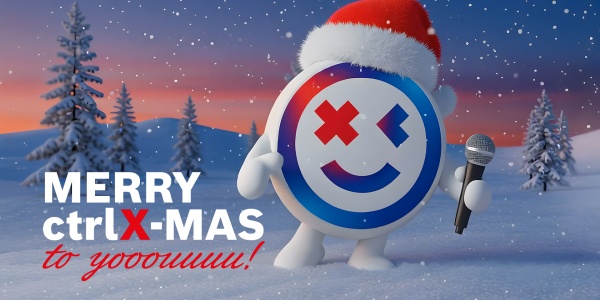 Shows iXi as Christmas iXi, merry ctrlX-MAS to you