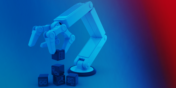 Kartesischer Roboter greift und sortiert Würfel
