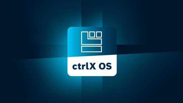 CtrlX OS logo on blue background