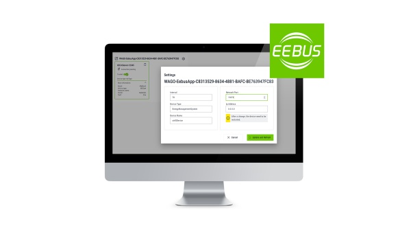 ctrlX WAGO EEBUS APP shown on a display